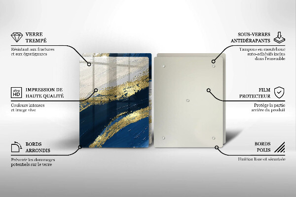 Sklo za varnú dosku Textúra so zlatom