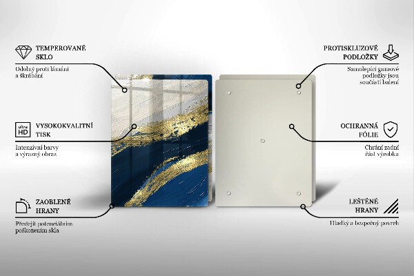 Sklo za varnú dosku Textúra so zlatom