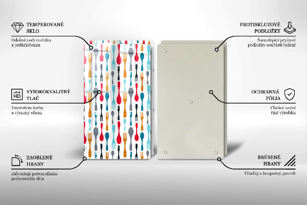 Sklo za varnú dosku Ilustrácia lyžice