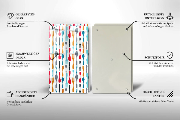 Sklo za varnú dosku Ilustrácia lyžice