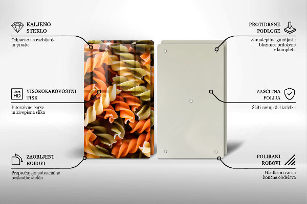 Sklo za varnú dosku Cestoviny Fusilli