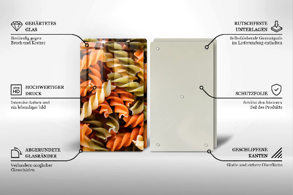 Sklo za varnú dosku Cestoviny Fusilli