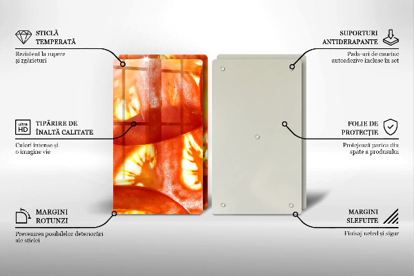 Sklo za varnú dosku Plátok červenej paradajky