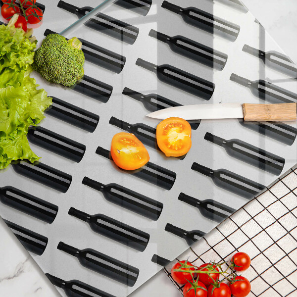 Sklo za varnú dosku Čierne fľaše na víno