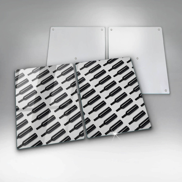 Sklo za varnú dosku Čierne fľaše na víno