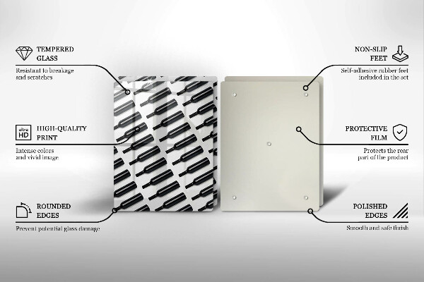 Sklo za varnú dosku Čierne fľaše na víno