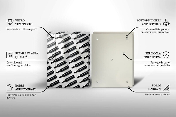 Sklo za varnú dosku Čierne fľaše na víno