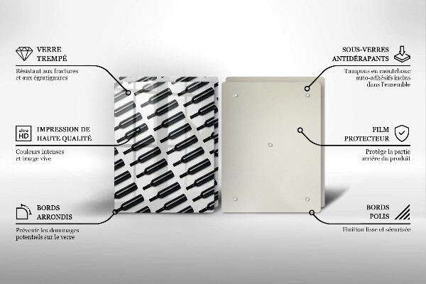 Sklo za varnú dosku Čierne fľaše na víno