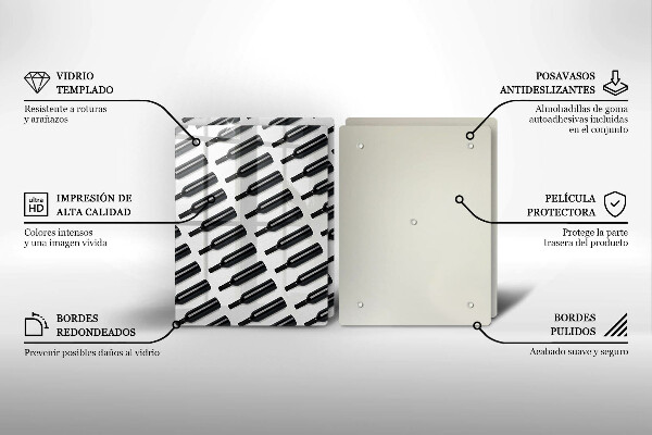 Sklo za varnú dosku Čierne fľaše na víno