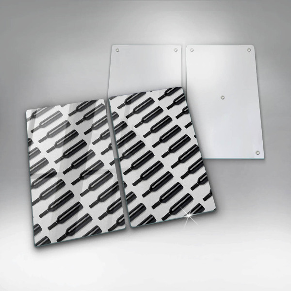 Sklo za varnú dosku Čierne fľaše na víno