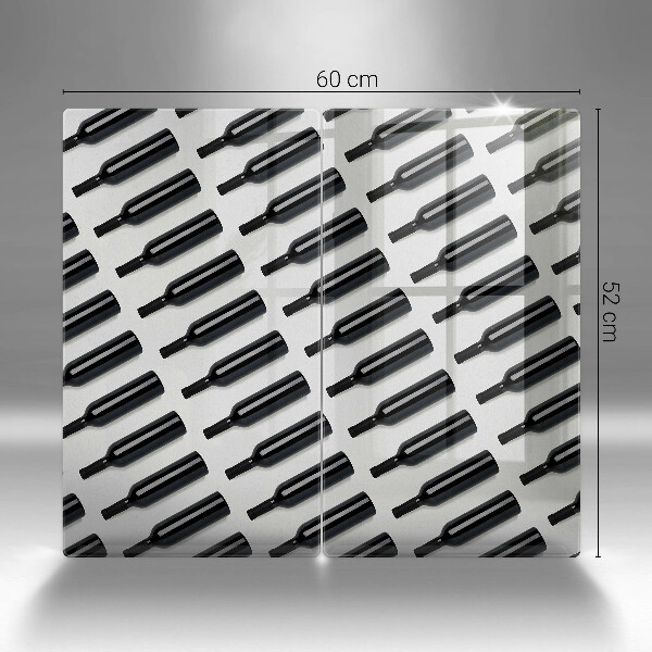 Sklo za varnú dosku Čierne fľaše na víno