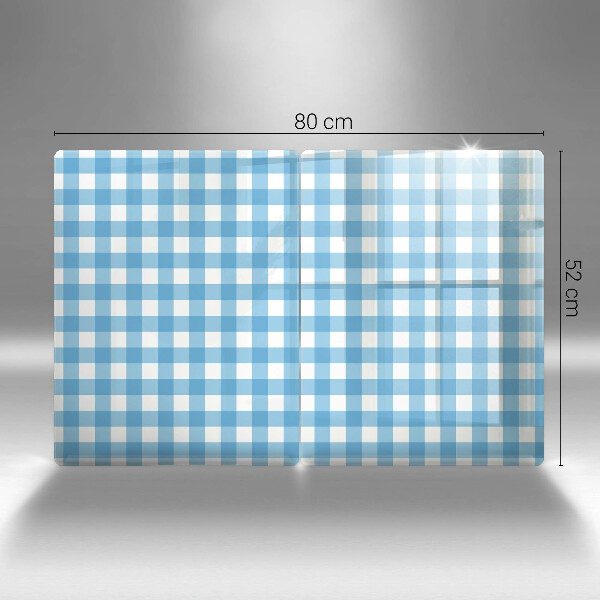 Sklo za varnú dosku Modro-biely kockovaný vzor