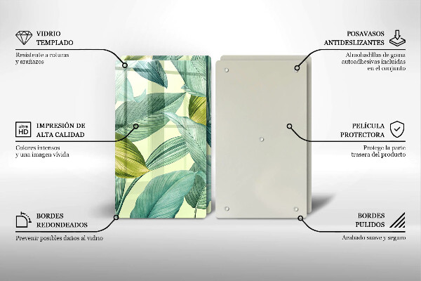 Sklo za varnú dosku Zelené tropické listy