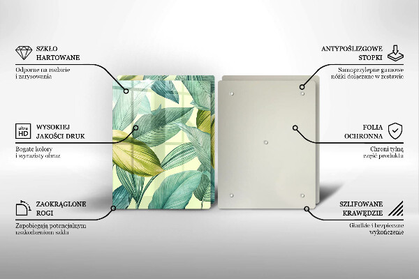 Sklo za varnú dosku Zelené tropické listy