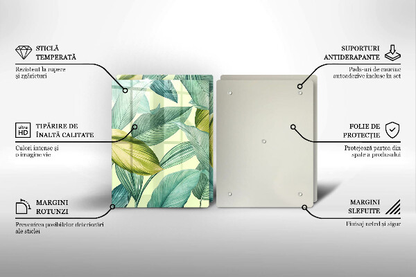 Sklo za varnú dosku Zelené tropické listy