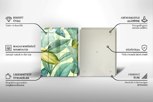 Sklo za varnú dosku Zelené tropické listy