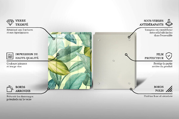 Sklo za varnú dosku Zelené tropické listy