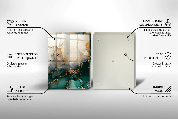 Sklo za varnú dosku Viacfarebný mramor