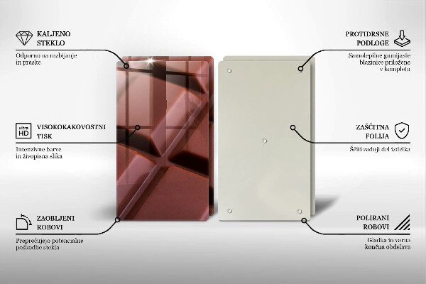 Sklo za varnú dosku Čokoládové kocky