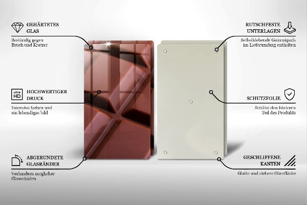 Sklo za varnú dosku Čokoládové kocky