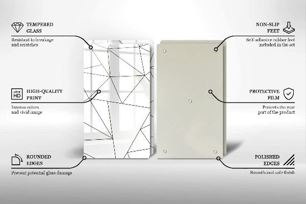 Sklo za varnú dosku Biele trojuholníky