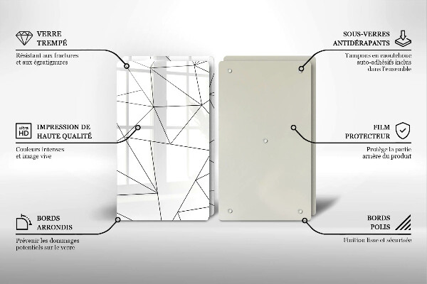 Sklo za varnú dosku Biele trojuholníky