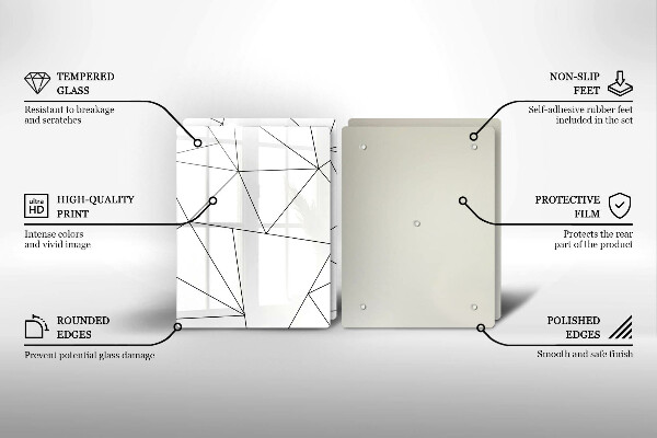 Sklo za varnú dosku Biele trojuholníky