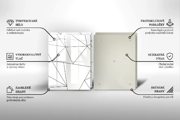 Sklo za varnú dosku Biele trojuholníky