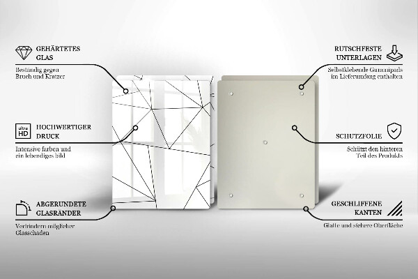 Sklo za varnú dosku Biele trojuholníky