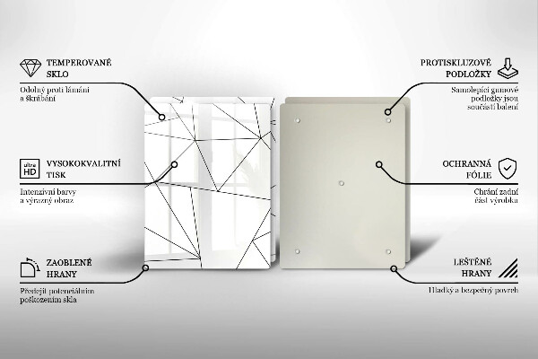 Sklo za varnú dosku Biele trojuholníky