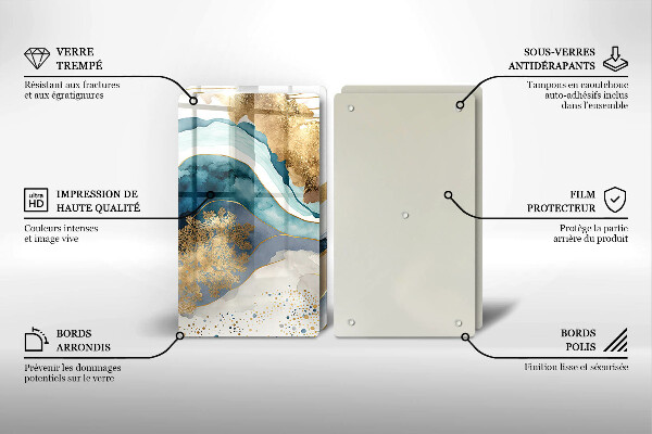 Sklo za varnú dosku Farebný mramor