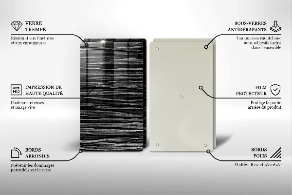 Sklo za varnú dosku Čierna abstrakcia