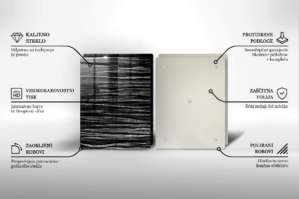 Sklo za varnú dosku Čierna abstrakcia