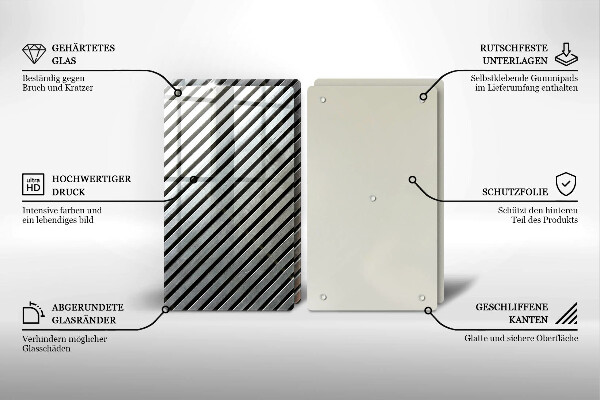 Sklo za varnú dosku Kovové línie