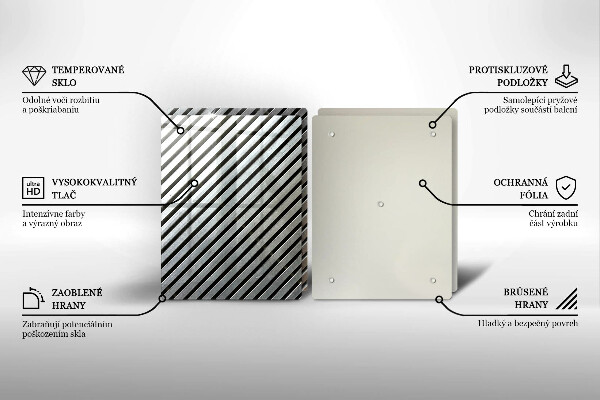 Sklo za varnú dosku Kovové línie