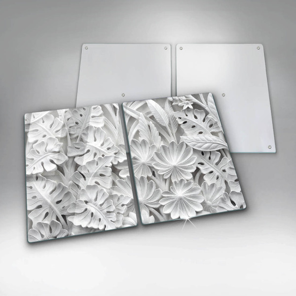 Sklo za varnú dosku Biele kvety