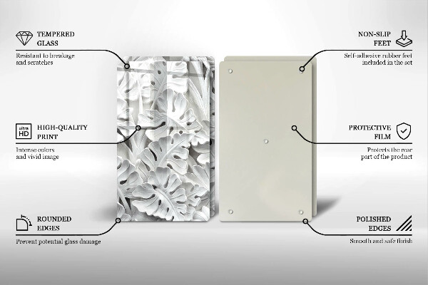 Sklo za varnú dosku Biele kvety