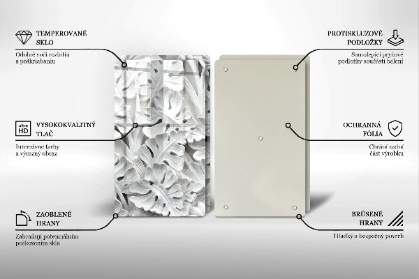 Sklo za varnú dosku Biele kvety