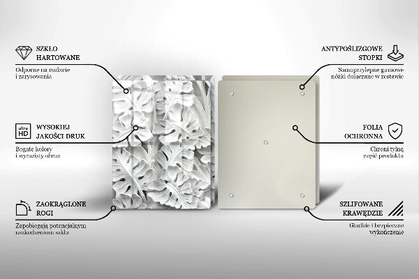 Sklo za varnú dosku Biele kvety