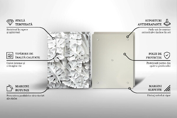 Sklo za varnú dosku Biele kvety
