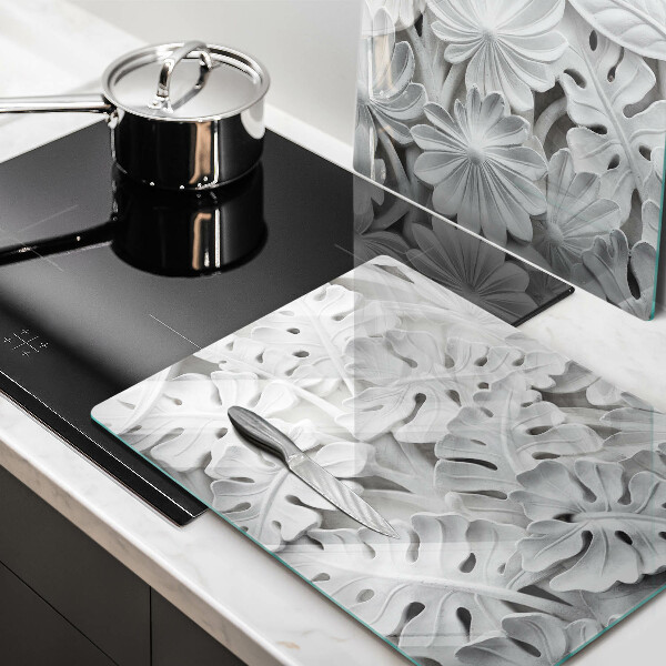 Sklo za varnú dosku Biele kvety