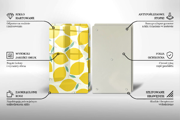 Sklo za varnú dosku Kreslené citróny