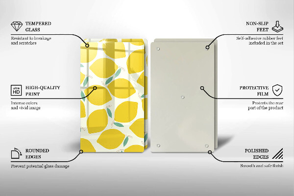 Sklo za varnú dosku Kreslené citróny