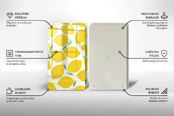 Sklo za varnú dosku Kreslené citróny