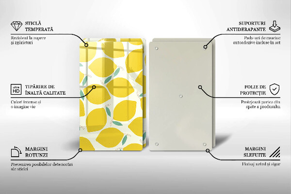 Sklo za varnú dosku Kreslené citróny