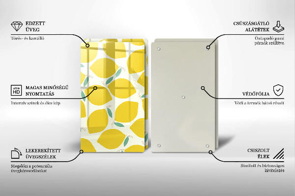Sklo za varnú dosku Kreslené citróny
