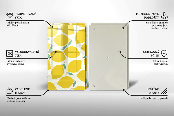 Sklo za varnú dosku Kreslené citróny