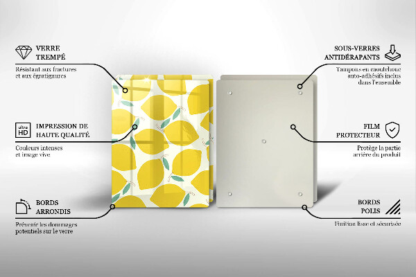 Sklo za varnú dosku Kreslené citróny