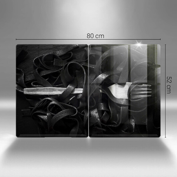 Sklo za varnú dosku Čierne cestoviny Tagliatelle