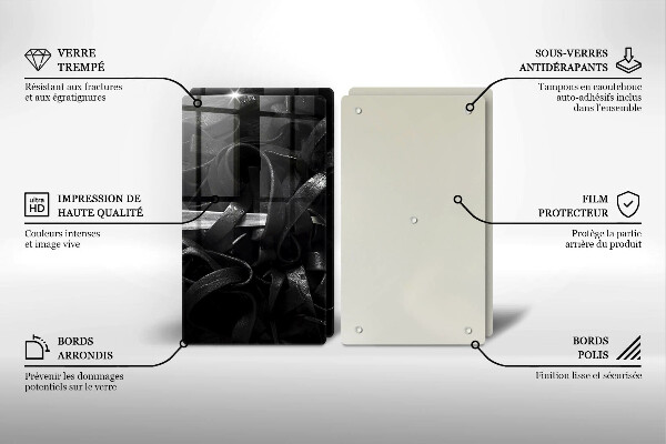 Sklo za varnú dosku Čierne cestoviny Tagliatelle